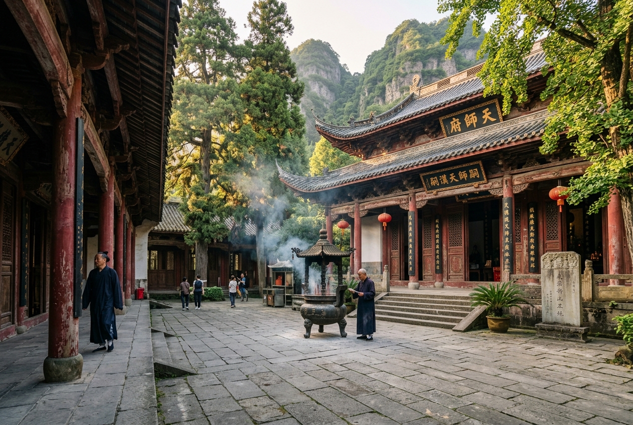 龙虎山上清古镇道教文化意境配图